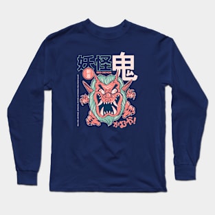 Yokai Oni Red Demon Manga Long Sleeve T-Shirt